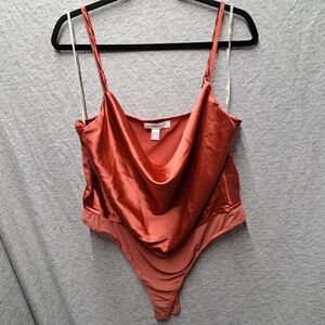 Nwt Express women's woven top thong bodysuit in watermelon size 1X